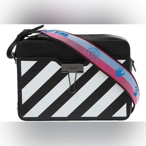 OFF-WHITE Diag Crossbody Camera Bag Black/White Convertible Belt Bag Fanny Pack